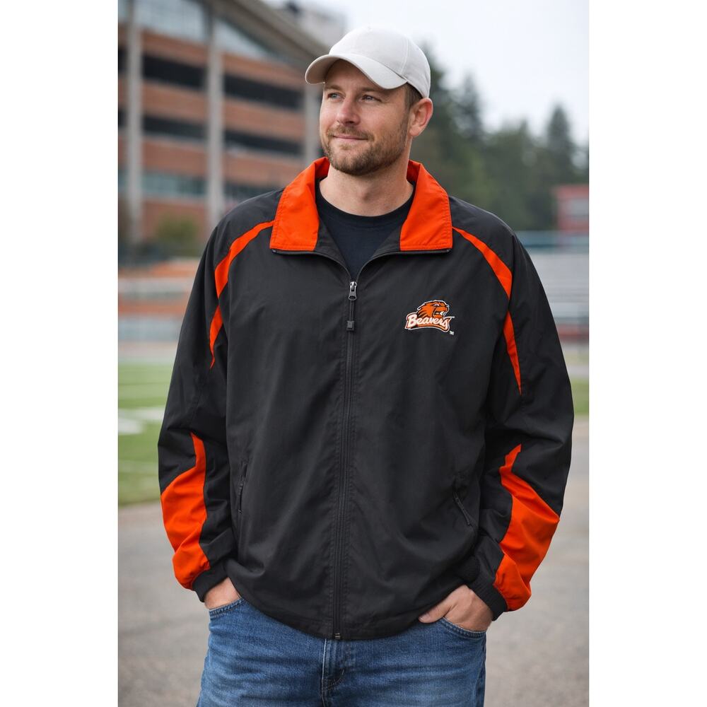Oregon State Beavers VESI Sportswear Full Zip Jacket XXL Black Orange